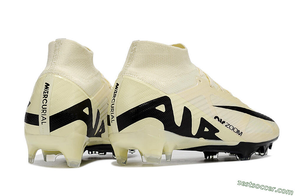Nike Air Zoom Mercurial Superfly 9 Elite FG High-Tops Soccer Cleats - Beige/Black 6