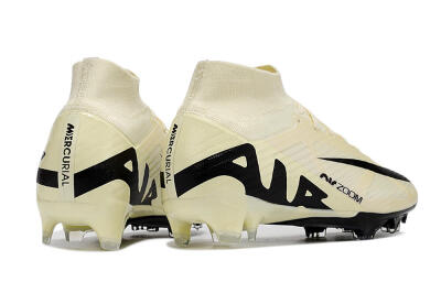 Nike Air Zoom Mercurial Superfly 9 Elite FG High-Tops Soccer Cleats - Beige/Black