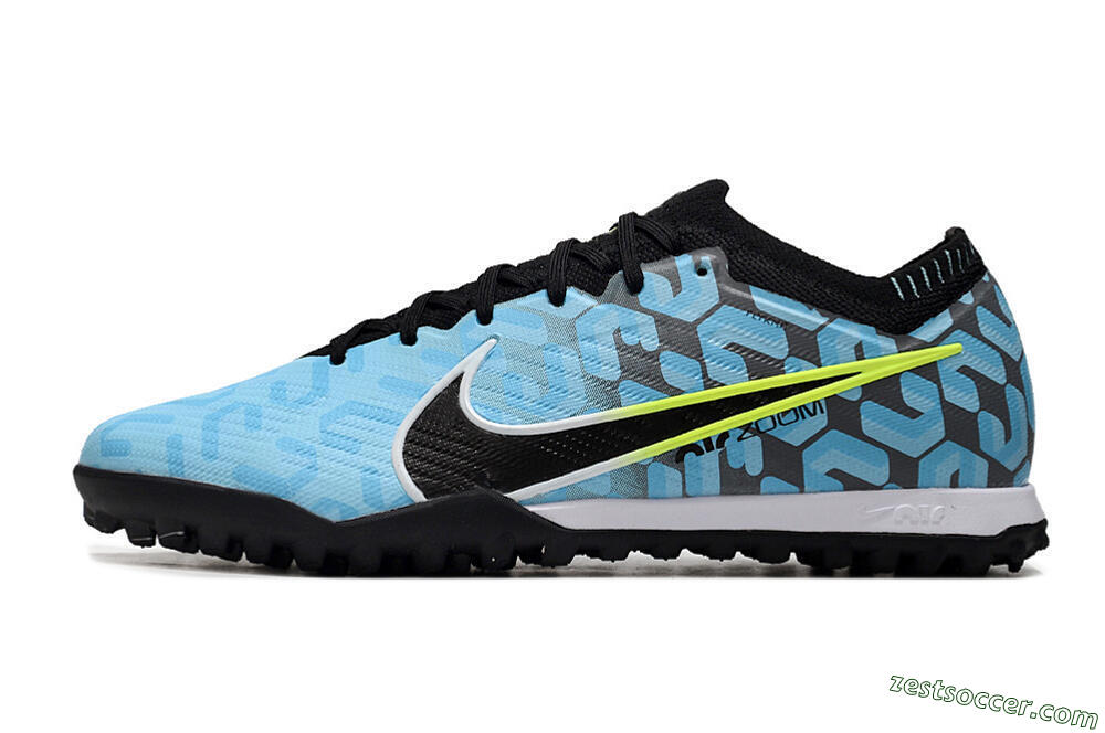 Nike Air Zoom Mercurial Vapor 15 Elite TF Low-Tops Soccer Shoes - Blue/White/Black 2