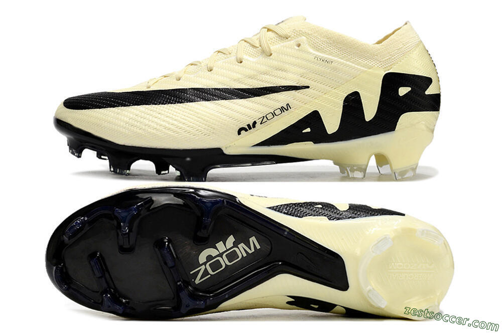 Nike Air Zoom Mercurial Vapor 15 Elite FG Low-Tops Soccer Cleats - Beige/Black 1