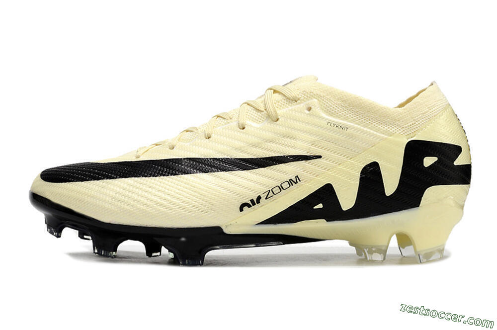 Nike Air Zoom Mercurial Vapor 15 Elite FG Low-Tops Soccer Cleats - Beige/Black 2