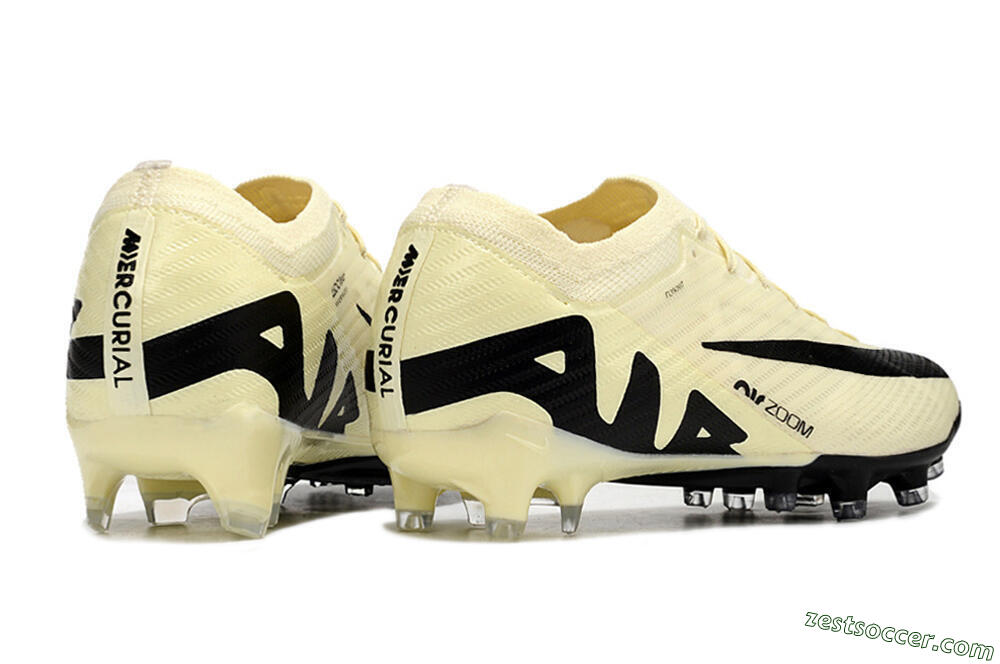 Nike Air Zoom Mercurial Vapor 15 Elite FG Low-Tops Soccer Cleats - Beige/Black 6