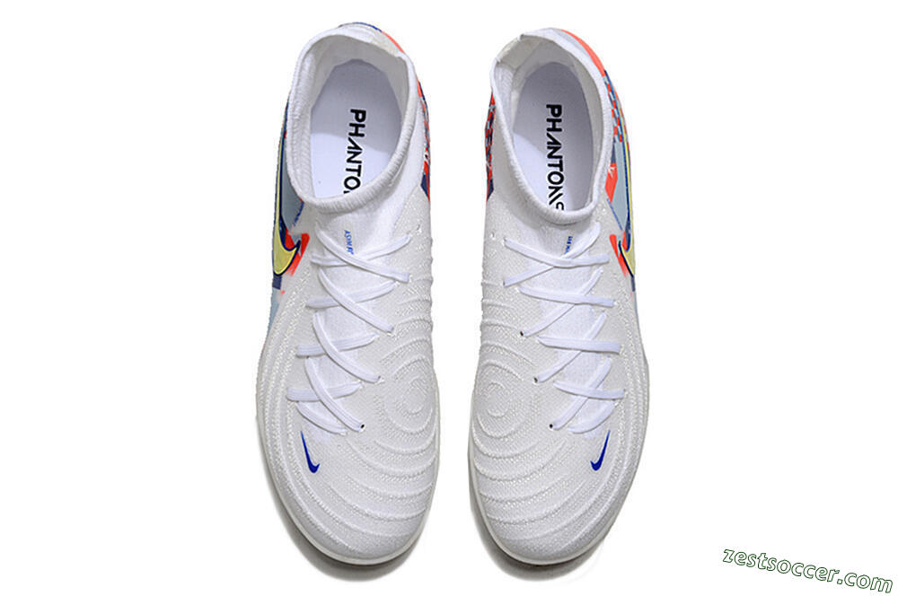 Nike Phantom Luna Elite NU TF High-Tops Soccer Shoes - White/Red/Yellow/Blue 5