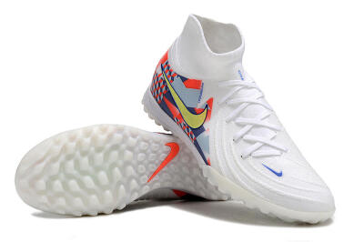 Nike Phantom Luna Elite NU TF High-Tops Soccer Shoes - White/Red/Yellow/Blue
