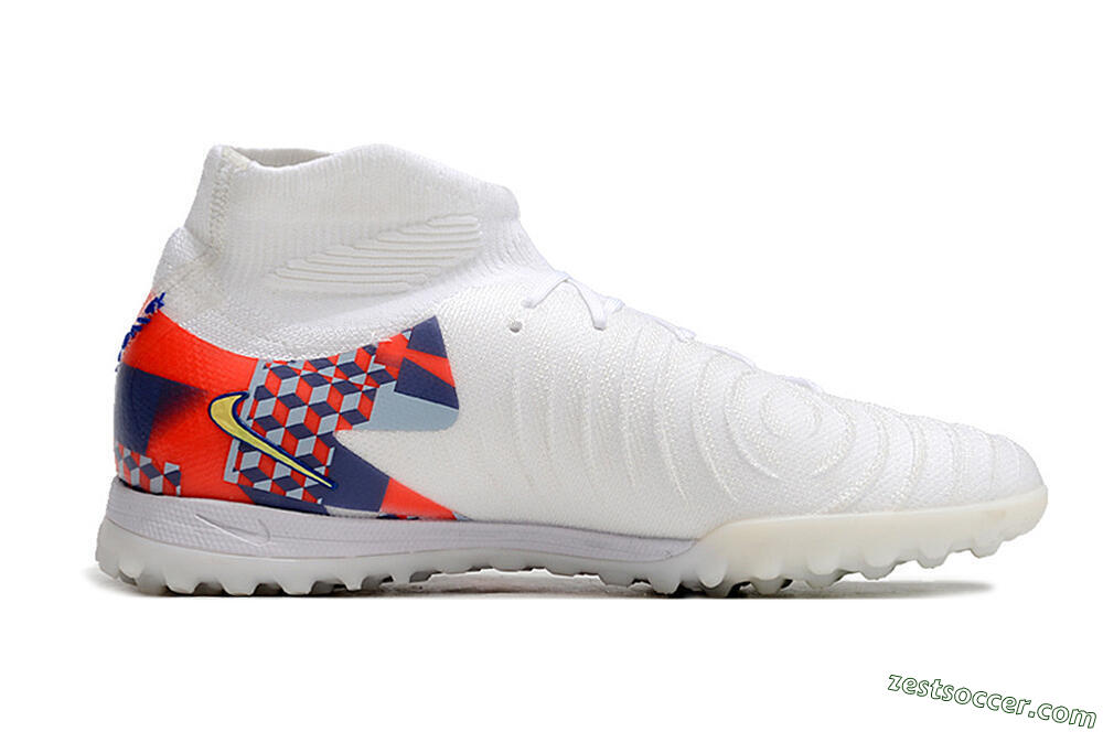 Nike Phantom Luna Elite NU TF High-Tops Soccer Shoes - White/Red/Yellow/Blue 4