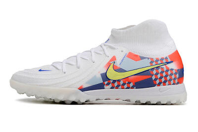 Nike Phantom Luna Elite NU TF High-Tops Soccer Shoes - White/Red/Yellow/Blue