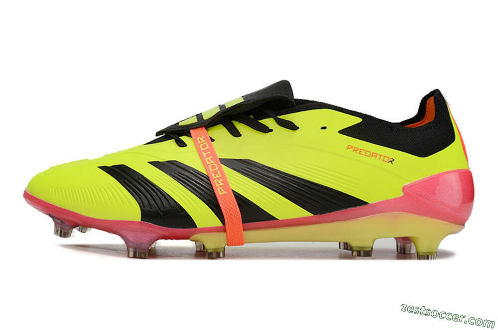 Adidas Predator Elite Foldover Tongue FG Low-Tops Soccer Cleats - Yellow/Black/Pink 2