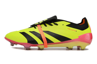 Adidas Predator Elite Foldover Tongue FG Low-Tops Soccer Cleats - Yellow/Black/Pink