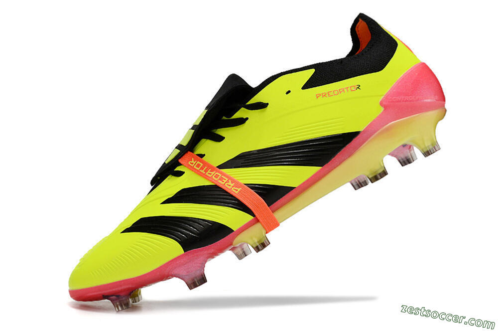 Adidas Predator Elite Foldover Tongue FG Low-Tops Soccer Cleats - Yellow/Black/Pink 5