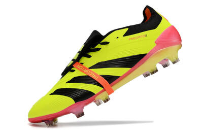 Adidas Predator Elite Foldover Tongue FG Low-Tops Soccer Cleats - Yellow/Black/Pink