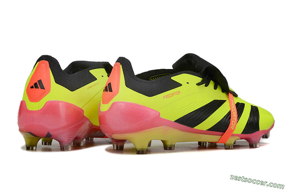 Adidas Predator Elite Foldover Tongue FG Low-Tops Soccer Cleats - Yellow/Black/Pink 6
