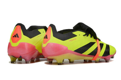 Adidas Predator Elite Foldover Tongue FG Low-Tops Soccer Cleats - Yellow/Black/Pink