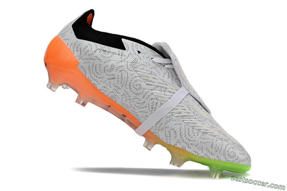 Adidas Predator Elite Foldover Tongue FG Low-Tops Soccer Cleats - White/Black/Orange 4