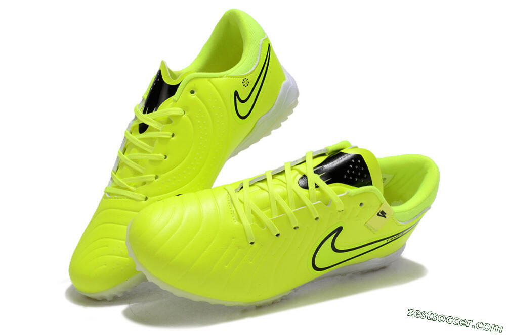 Nike Tiempo Legend 10 Pro TF Low-Tops Soccer Shoes - Yellow/Black/White 3