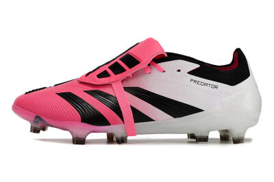 Adidas Predator Elite Foldover Tongue FG Low-Tops Soccer Cleats - Pink/Black/White