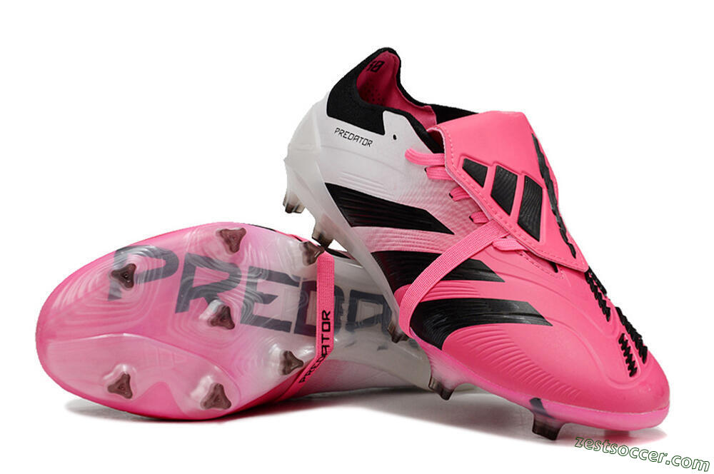 Adidas Predator Elite Foldover Tongue FG Low-Tops Soccer Cleats - Pink/Black/White 3