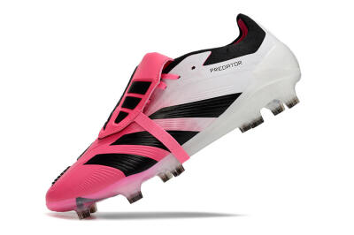 Adidas Predator Elite Foldover Tongue FG Low-Tops Soccer Cleats - Pink/Black/White