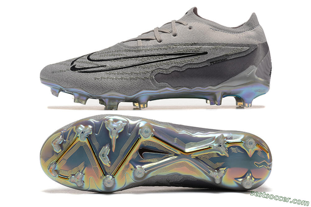 Nike Phantom GX Elite FG Low-Tops Soccer Cleats - Grey/Black/Gold 1