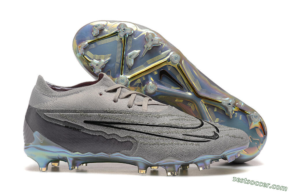 Nike Phantom GX Elite FG Low-Tops Soccer Cleats - Grey/Black/Gold 0