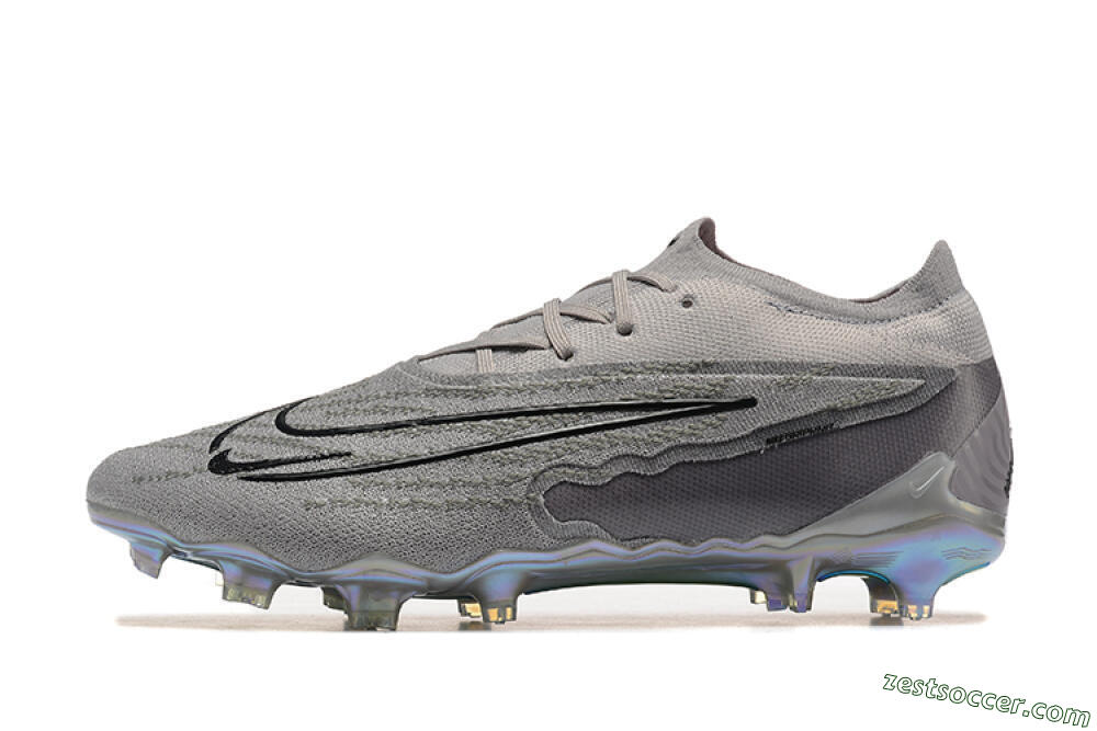 Nike Phantom GX Elite FG Low-Tops Soccer Cleats - Grey/Black/Gold 2