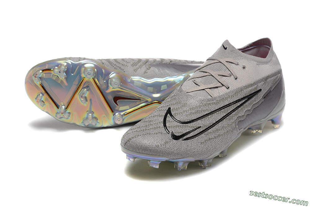 Nike Phantom GX Elite FG Low-Tops Soccer Cleats - Grey/Black/Gold 3