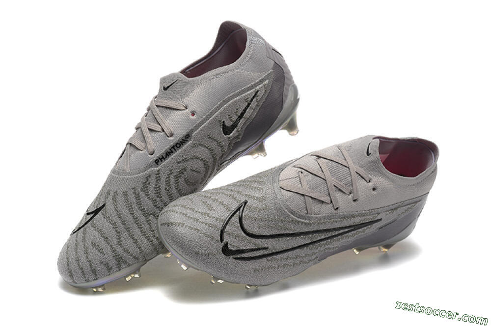 Nike Phantom GX Elite FG Low-Tops Soccer Cleats - Grey/Black/Gold 6