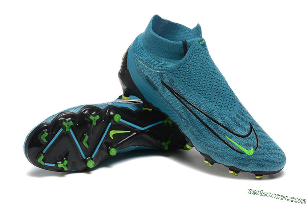 Nike Phantom GX Elite FG High-Tops Soccer Cleats - Blue/Black/Yellow 4
