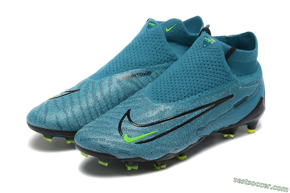Nike Phantom GX Elite FG High-Tops Soccer Cleats - Blue/Black/Yellow 5