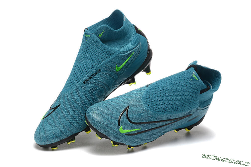 Nike Phantom GX Elite FG High-Tops Soccer Cleats - Blue/Black/Yellow 6