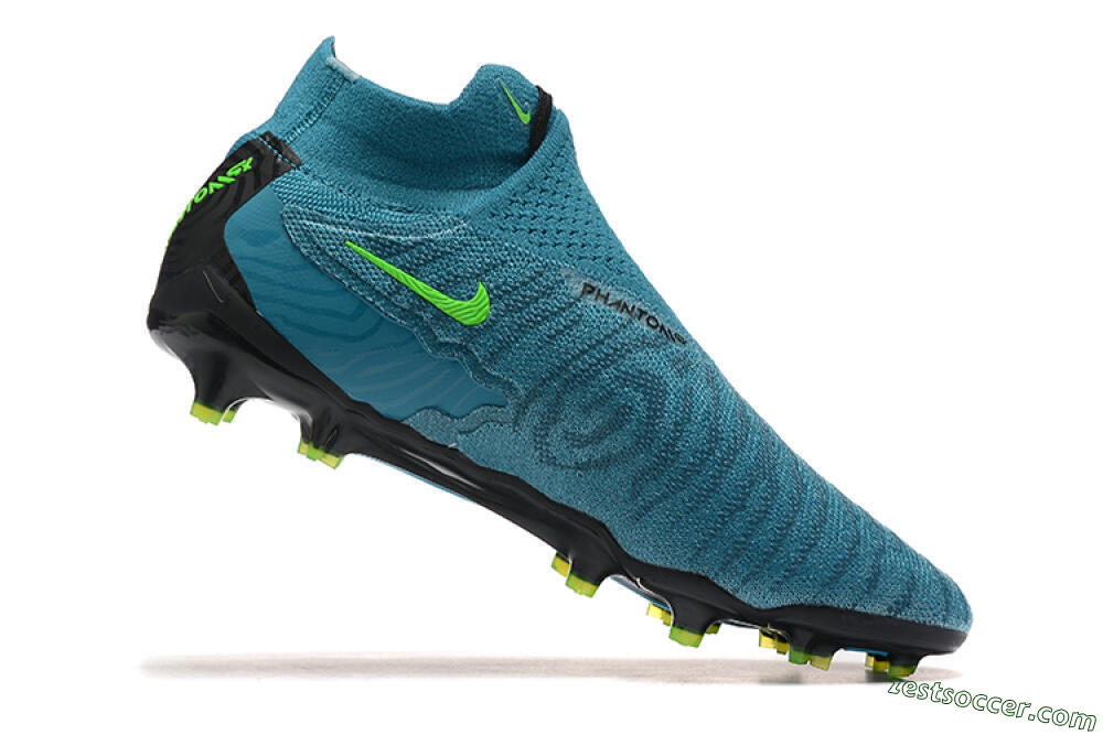 Nike Phantom GX Elite FG High-Tops Soccer Cleats - Blue/Black/Yellow 7