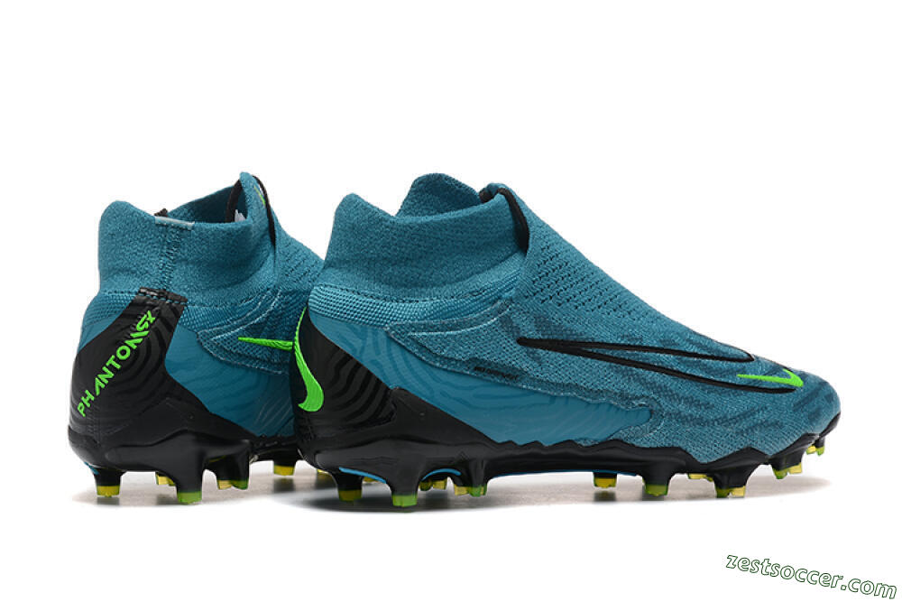 Nike Phantom GX Elite FG High-Tops Soccer Cleats - Blue/Black/Yellow 9
