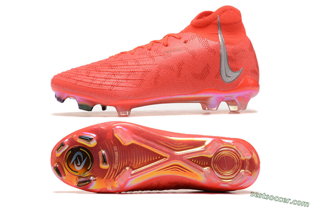 Nike Phantom Luna Elite UN FG High-Tops Soccer Cleats - Red/Silver/Gold 1