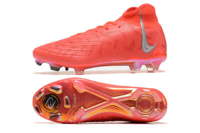 Nike Phantom Luna Elite UN FG High-Tops Soccer Cleats - Red/Silver/Gold