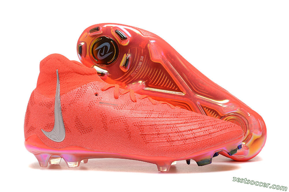 Nike Phantom Luna Elite UN FG High-Tops Soccer Cleats - Red/Silver/Gold 0
