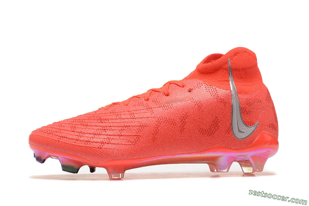 Nike Phantom Luna Elite UN FG High-Tops Soccer Cleats - Red/Silver/Gold 2