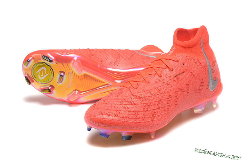 Nike Phantom Luna Elite UN FG High-Tops Soccer Cleats - Red/Silver/Gold 3