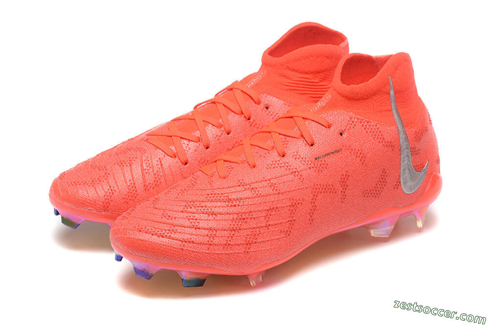 Nike Phantom Luna Elite UN FG High-Tops Soccer Cleats - Red/Silver/Gold 5
