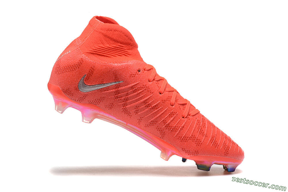 Nike Phantom Luna Elite UN FG High-Tops Soccer Cleats - Red/Silver/Gold 7