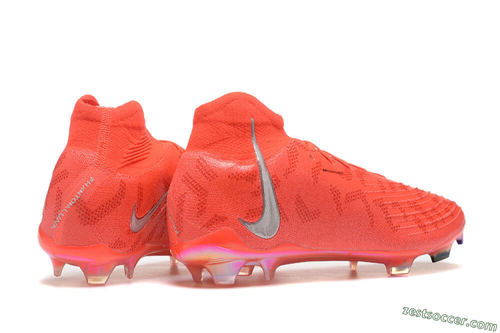 Nike Phantom Luna Elite UN FG High-Tops Soccer Cleats - Red/Silver/Gold 9