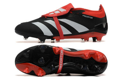 Adidas Predator Elite Foldover Tongue FG Low-Tops Soccer Cleats - Black/White/Red