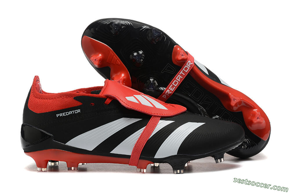 Adidas Predator Elite Foldover Tongue FG Low-Tops Soccer Cleats - Black/White/Red 0