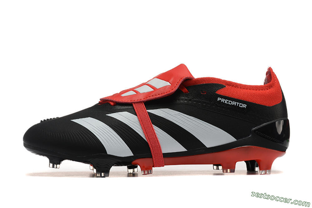 Adidas Predator Elite Foldover Tongue FG Low-Tops Soccer Cleats - Black/White/Red 2