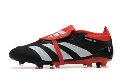 Adidas Predator Elite Foldover Tongue FG Low-Tops Soccer Cleats - Black/White/Red