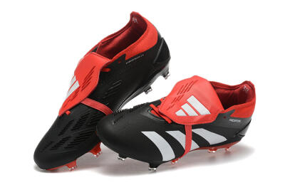 Adidas Predator Elite Foldover Tongue FG Low-Tops Soccer Cleats - Black/White/Red