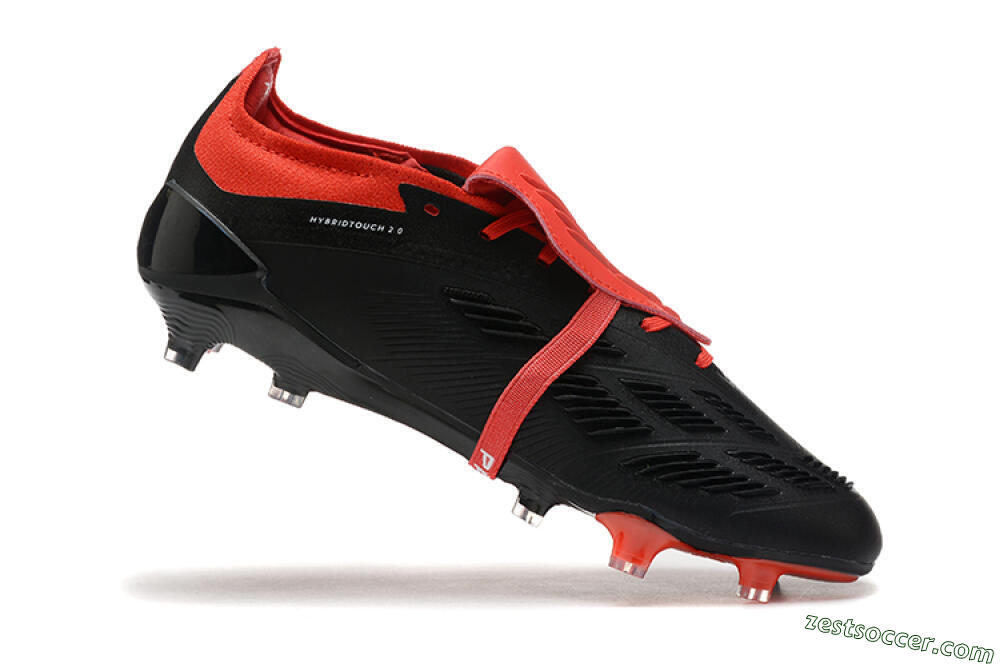 Adidas Predator Elite Foldover Tongue FG Low-Tops Soccer Cleats - Black/White/Red 7