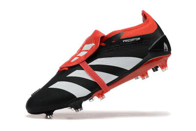 Adidas Predator Elite Foldover Tongue FG Low-Tops Soccer Cleats - Black/White/Red