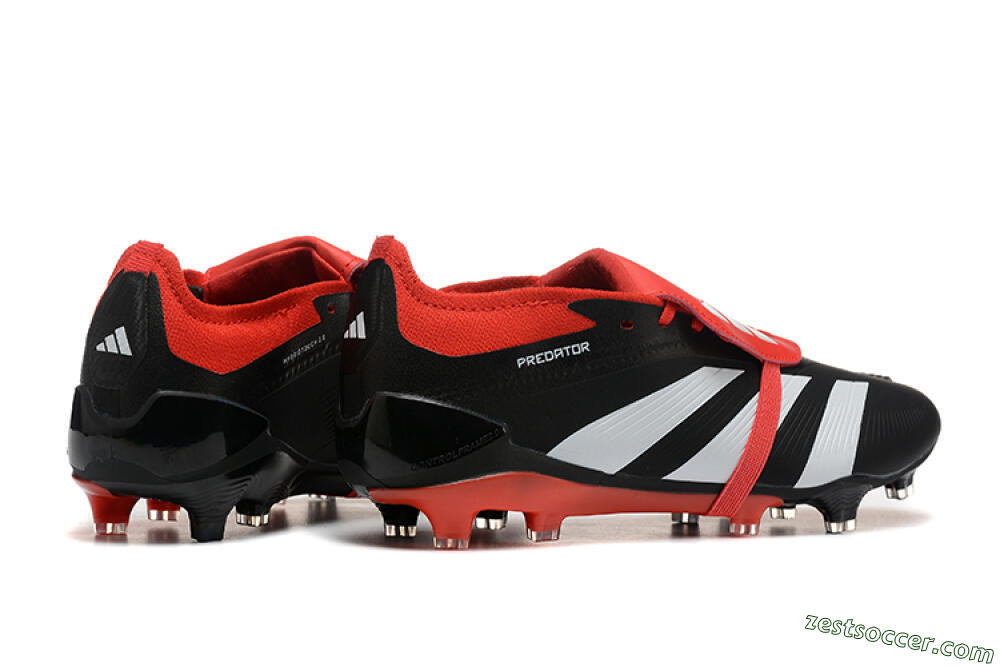 Adidas Predator Elite Foldover Tongue FG Low-Tops Soccer Cleats - Black/White/Red 9