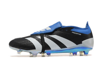 Adidas Predator Elite Foldover Tongue FG Low-Tops Soccer Cleats - Black/White/Blue