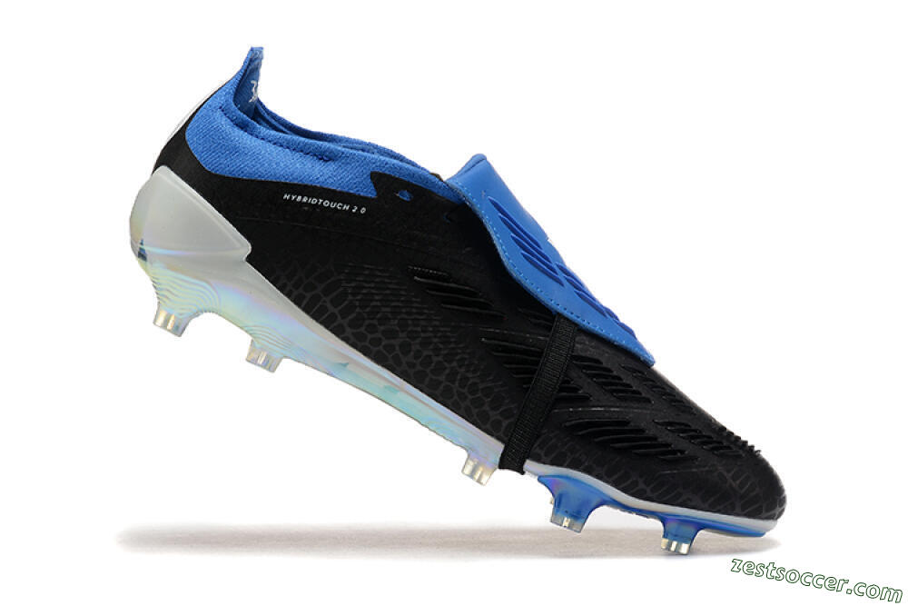 Adidas Predator Elite Foldover Tongue FG Low-Tops Soccer Cleats - Black/White/Blue 7