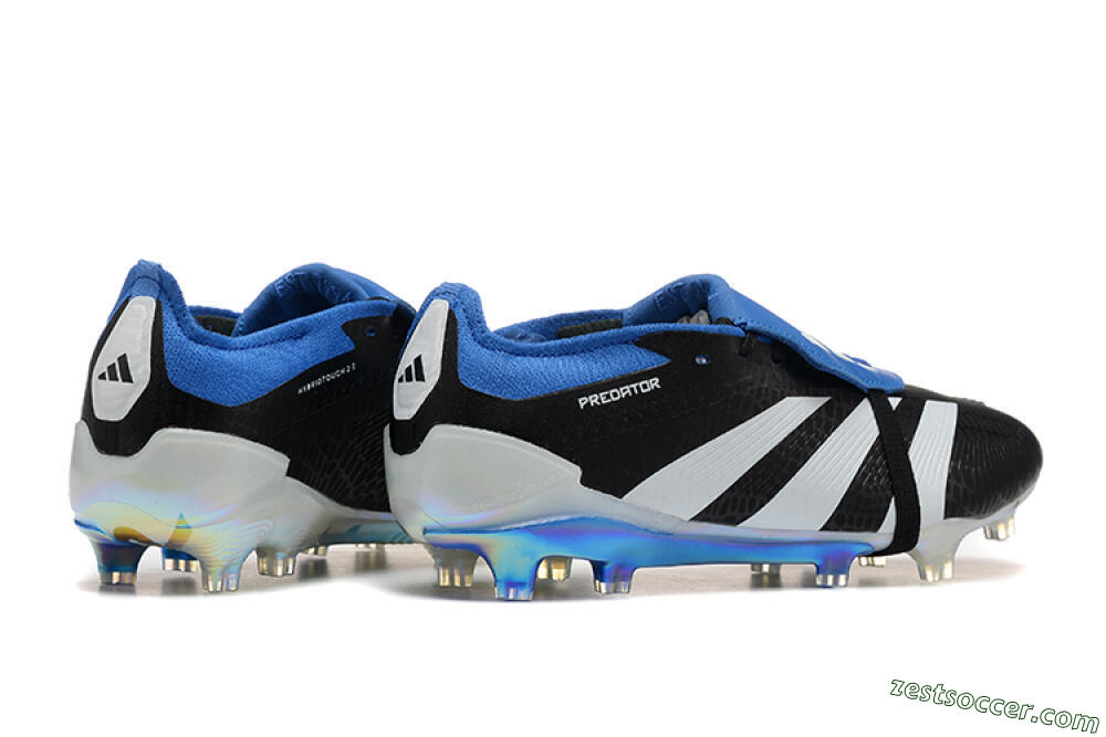 Adidas Predator Elite Foldover Tongue FG Low-Tops Soccer Cleats - Black/White/Blue 9